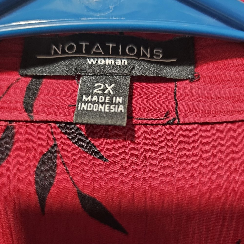 Notations Red And Black Patterned Blazer - image 4